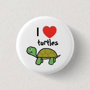 I Liebe Schildkröten Button