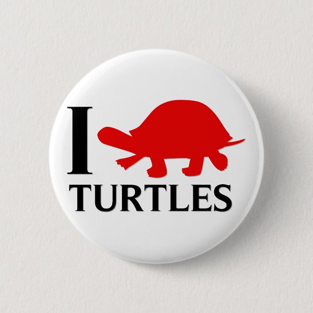 I Liebe-Schildkröten Button (Vorderseite)