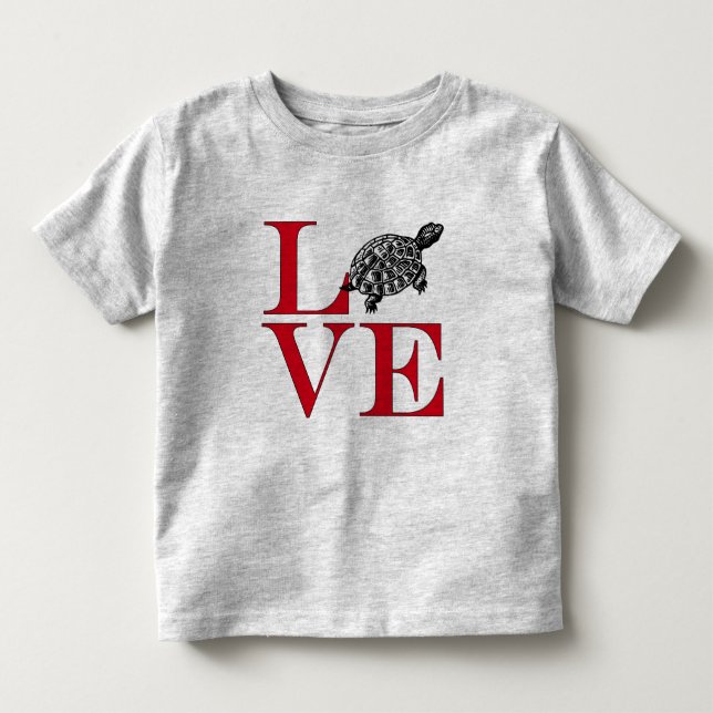 I Liebe Schildkröten - helles farbiges T-Shirt (Vorderseite)