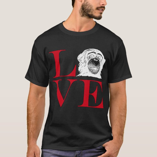 I Liebe-Schimpansen - Dunkelheit farbiges T-Shirt (Vorderseite)