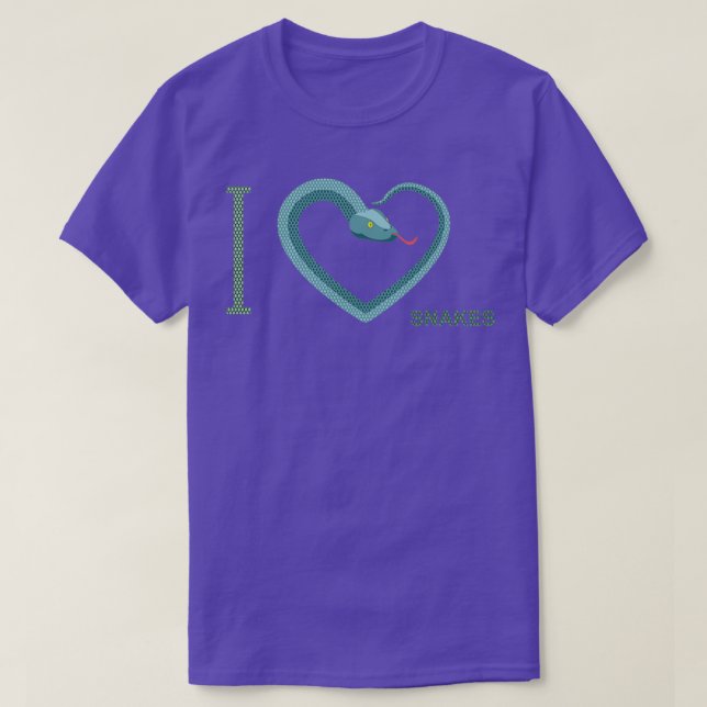 I Liebe Schlangen T-Shirt (Design vorne)