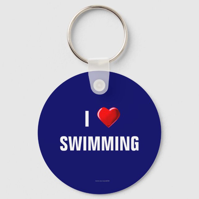 I Liebe Schlüsselanhänger schwimmen (Vorderseite)