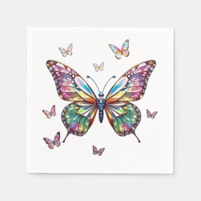 I Liebe Schmetterlinge Papier Napkin Serviette (Vorderseite)
