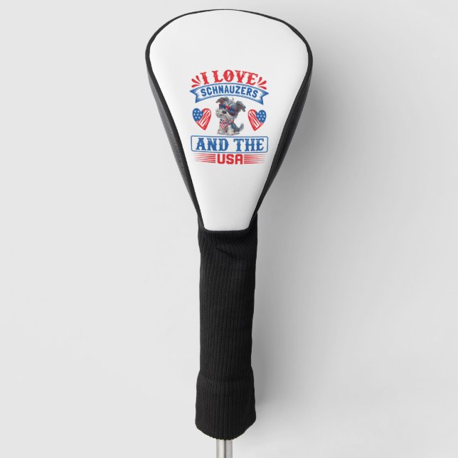 I Liebe Schnauzers und die USA Golf Headcover (Vorderseite)