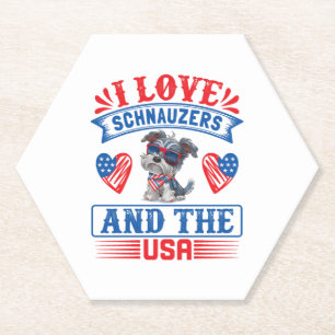 I Liebe Schnauzers und die USA Untersetzer