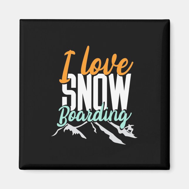 I Liebe Schnee Boarding Magnet (Vorne)