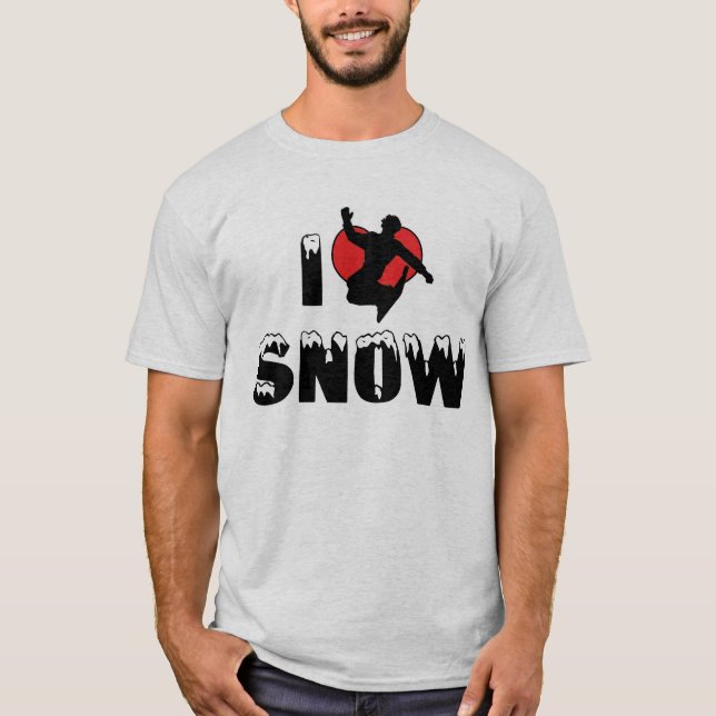 I Liebe Schnee T - Shirt (Vorderseite)