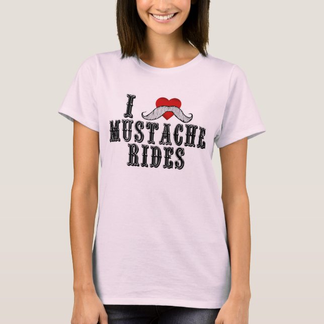 I Liebe-Schnurrbart-Fahrten T-Shirt (Vorderseite)