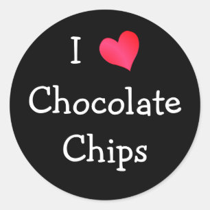 I Liebe Schokolade Chips Runder Aufkleber