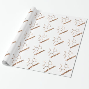 I Liebe-Schokolade (Theobromin-chemisches Molekül) Geschenkpapier