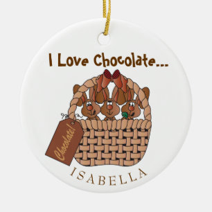 I Liebe Schokoladenkörbe Keramik Ornament