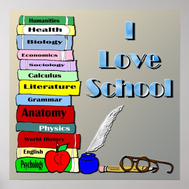 I Liebe School Poster (Vorne)