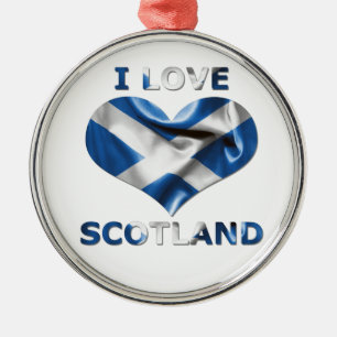 I Liebe Schottland Herzenflagge Ornament Aus Metall
