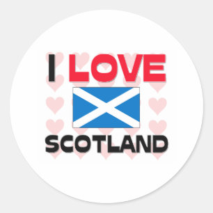 I Liebe Schottland Runder Aufkleber