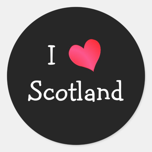 I Liebe Schottland Runder Aufkleber (Vorderseite)