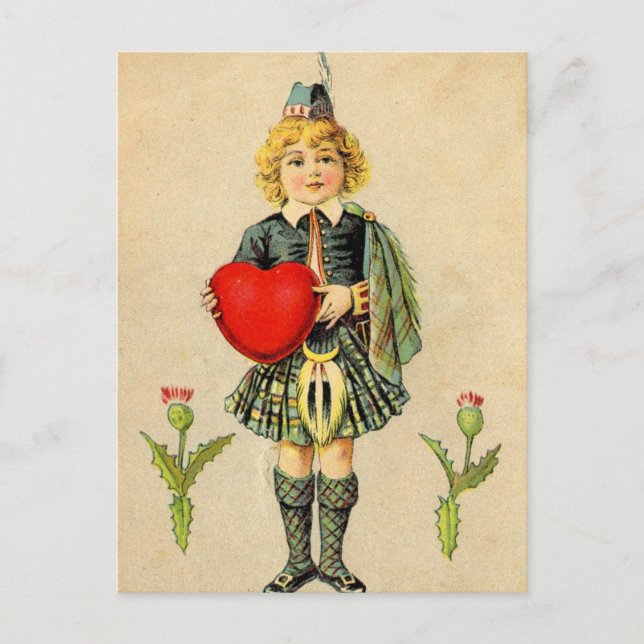 I Liebe Schottland, Vintager schottischer Hochland Postkarte (Vorderseite)