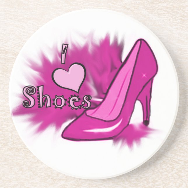 I Liebe-Schuhe Sandstein Untersetzer (Vorne)