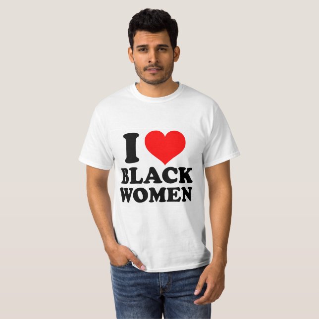 I Liebe-schwarze Frauen T-Shirt (Vorne ganz)