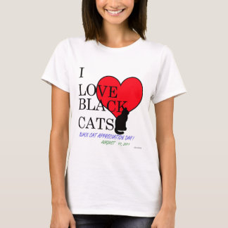 I Liebe-schwarze Katzen! (Schwarze T-Shirt