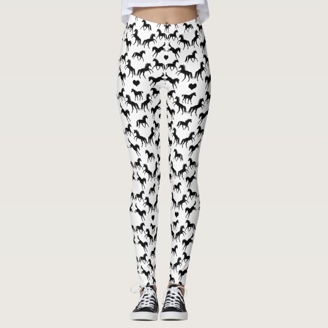 I Liebe-schwarze PferdeLeggings Leggings (Vorderseite)