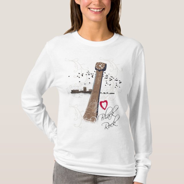 I Liebe-schwarzer Felsen T-Shirt (Vorderseite)