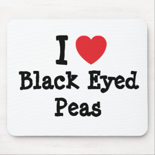 I Liebe Schwarzer Mit Augen Erbsenherz T - Shirt Mousepad