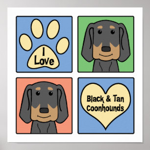 I Liebe-Schwarzes und TANCoonhounds Poster