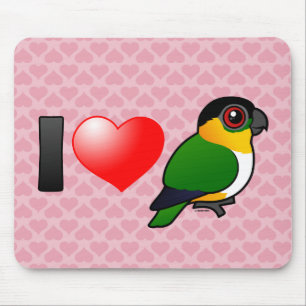 I Liebe-schwarzköpfige Papageien Mousepad
