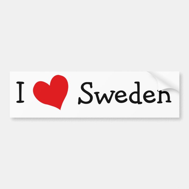 I Liebe Schweden Autoaufkleber (Vorne)