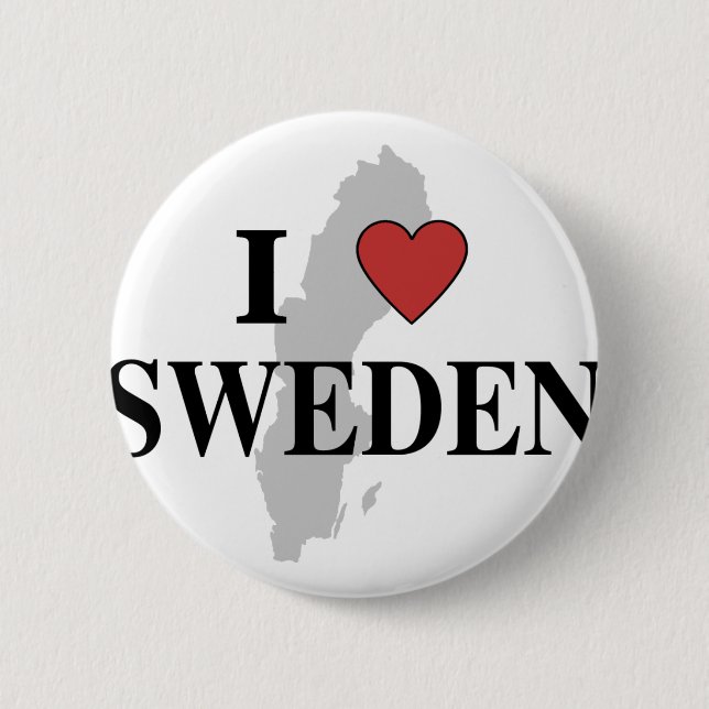 I Liebe Schweden Button (Vorderseite)