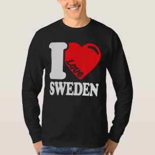I Liebe Schweden Heimat schwedische Flagge Schwede T-Shirt
