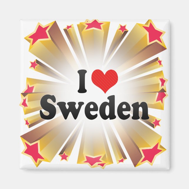 I Liebe Schweden Magnet (Vorne)