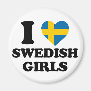 I Liebe Schwedische Mädchen Magnet