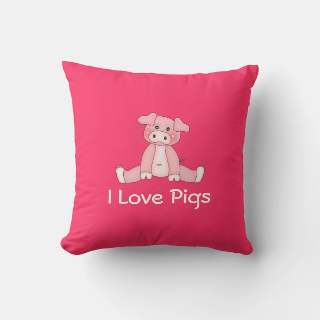 I Liebe-Schwein-Kissen Kissen (Vorderseite)
