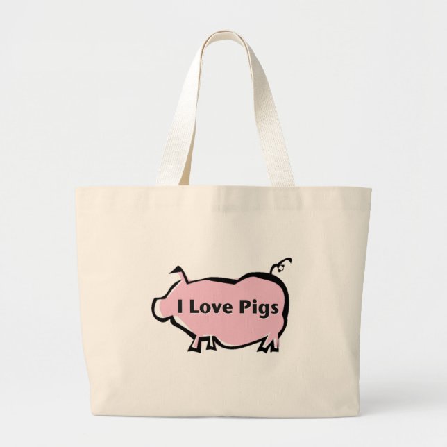 I Liebe-Schweine Jumbo Stoffbeutel (Vorne)