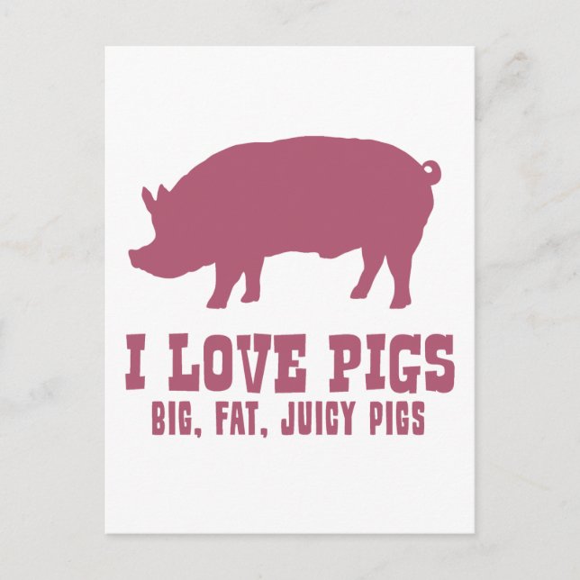 I Liebe Schweine Postkarte (Vorderseite)