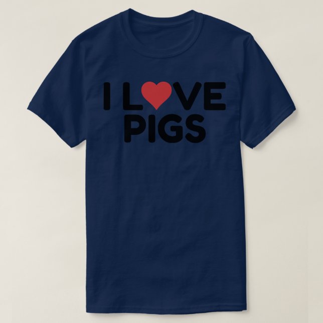 I Liebe Schweine Prämie 3040 T-Shirt (Design vorne)