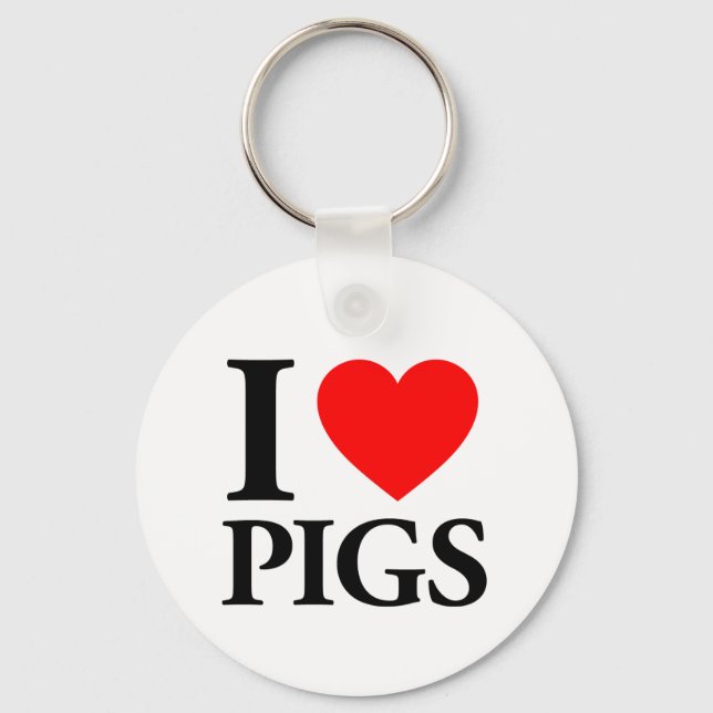 I Liebe Schweine Schlüsselanhänger (Vorderseite)