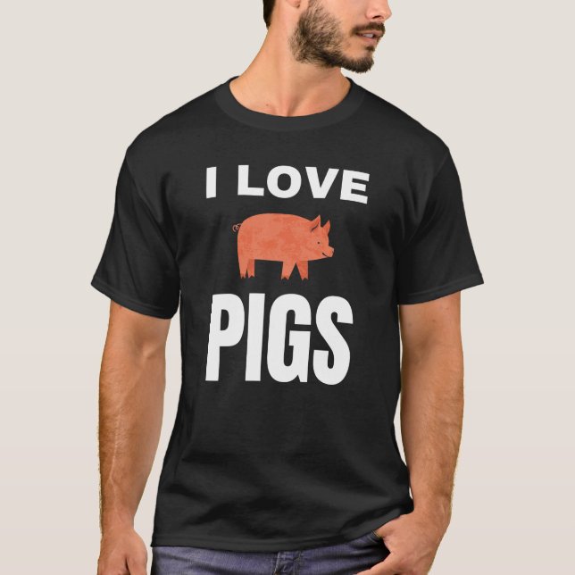I Liebe Schweine T-Shirt (Vorderseite)