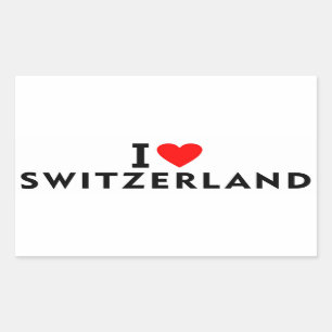 I Liebe Schweiz Land wie Herztourismus Rechteckiger Aufkleber