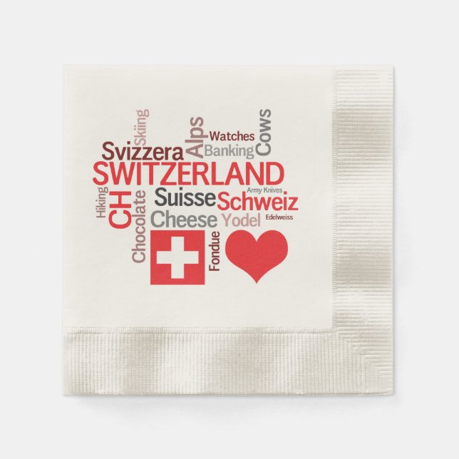 I Liebe Schweiz - Lieblingsschweizer Serviette (Vorderseite)