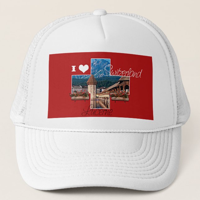 I Liebe Schweiz Truckerkappe (Vorderseite)