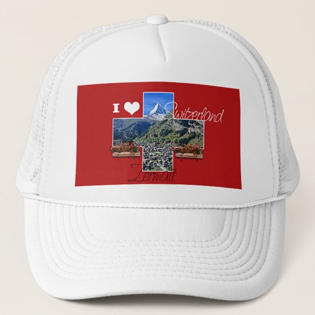 I Liebe Schweiz Truckerkappe (Vorderseite)