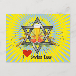 I Liebe Schweizer Beer Postkarte
