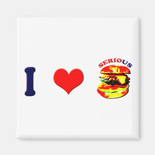 I Liebe Schwerer Burger (horizontal) Magnet