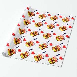 I Liebe Schwerwiegende Burger Geschenkpapier