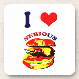 I Liebe Schwerwiegende Burger Getränkeuntersetzer