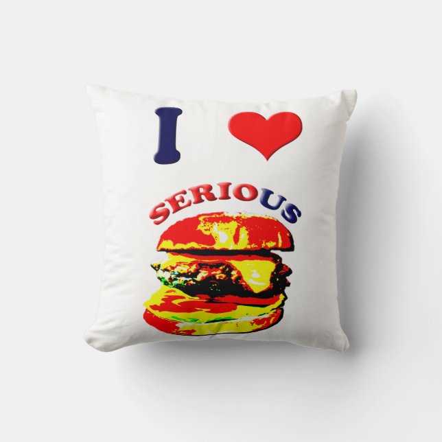 I Liebe Schwerwiegende Burger Kissen (Vorderseite)