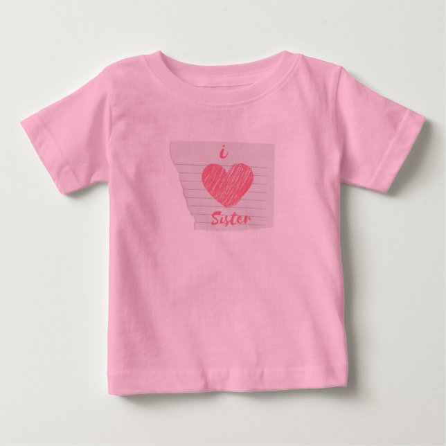 I Liebe Schwester Baby T-shirt (Vorderseite)