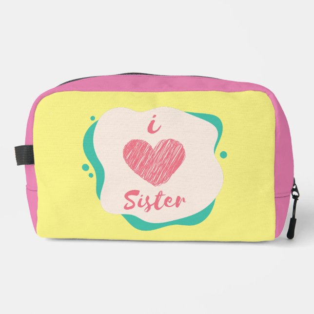I Liebe Schwester Waschbeutel (Vorderseite)
